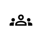 Symbol, das drei stilisierte Personen in einem grafischen Design darstellt, häufig verwendet im rechtlichen Kontext.