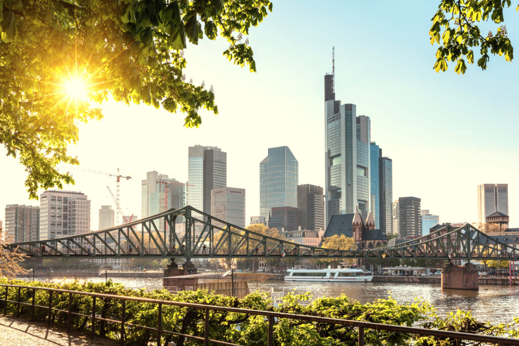 Die Skyline von Frankfurt am Main.